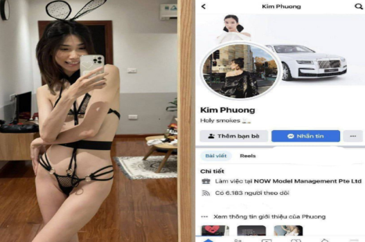 Kim Phuong lén lút khoe dáng trong lúc sửa điện thoại